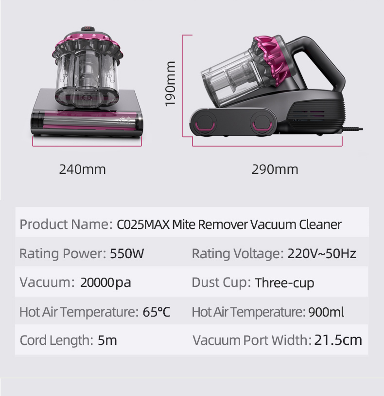 C025MAX Smart Dust Mite Remover with LED Dust Mite Sensor