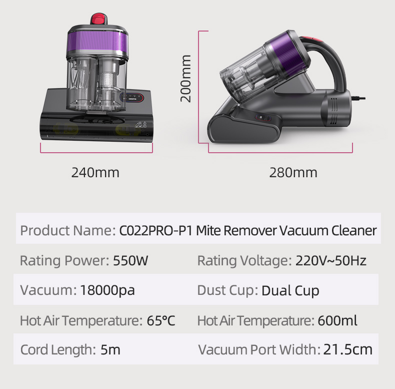 C022PRO-1 Portable Handheld Mite Removal Vacuum Cleaner